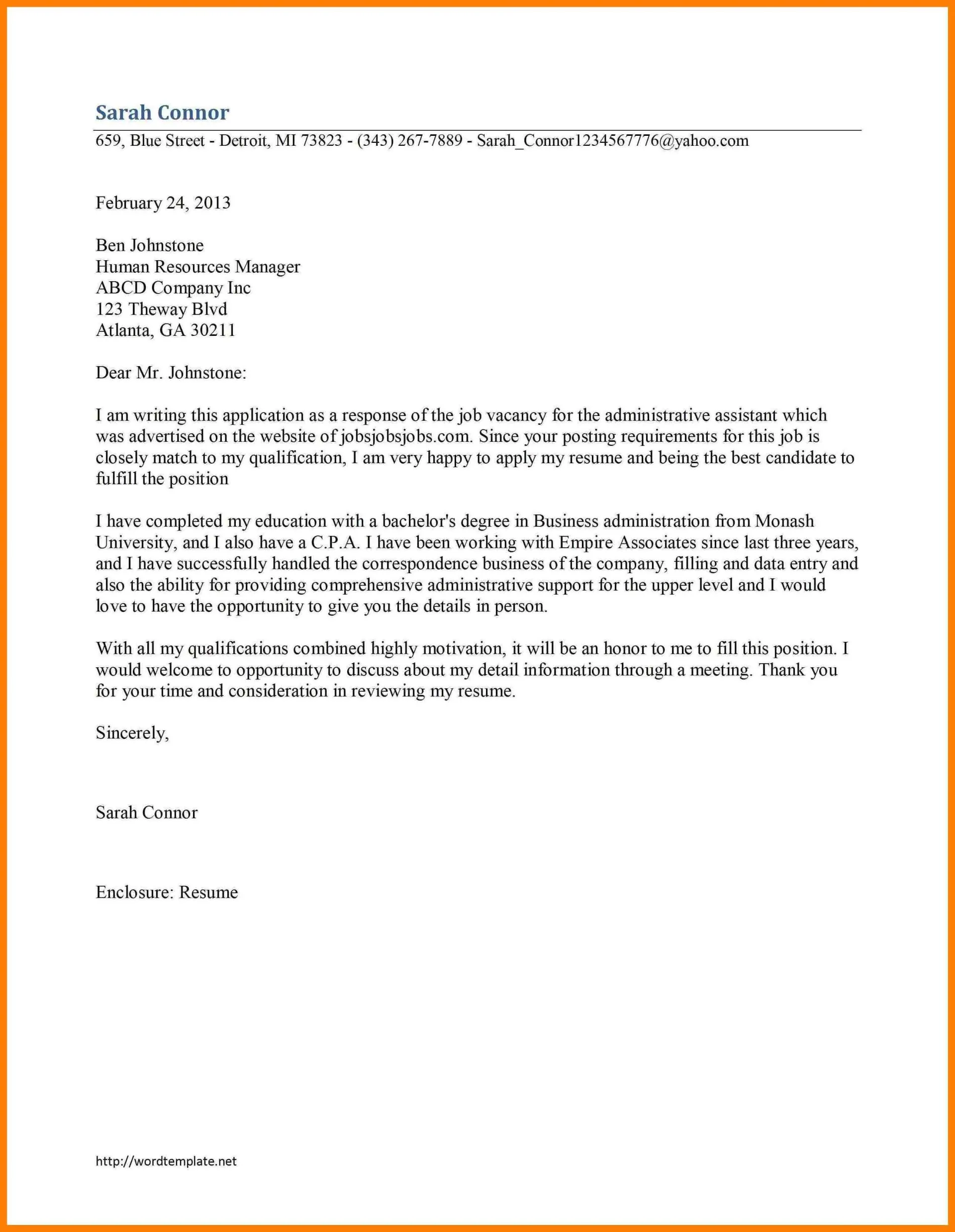 37787 formatting cover letter