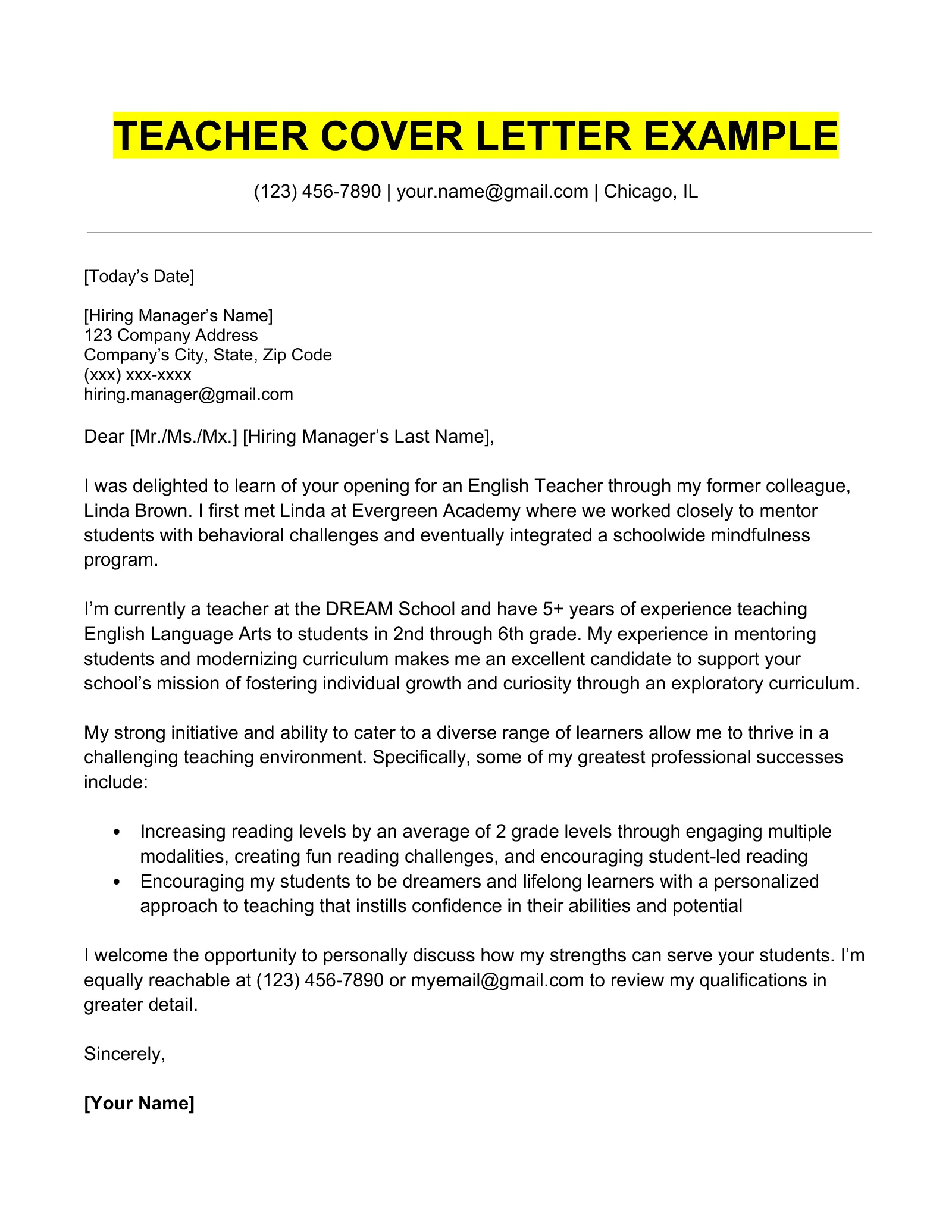 37806 cover letter structure