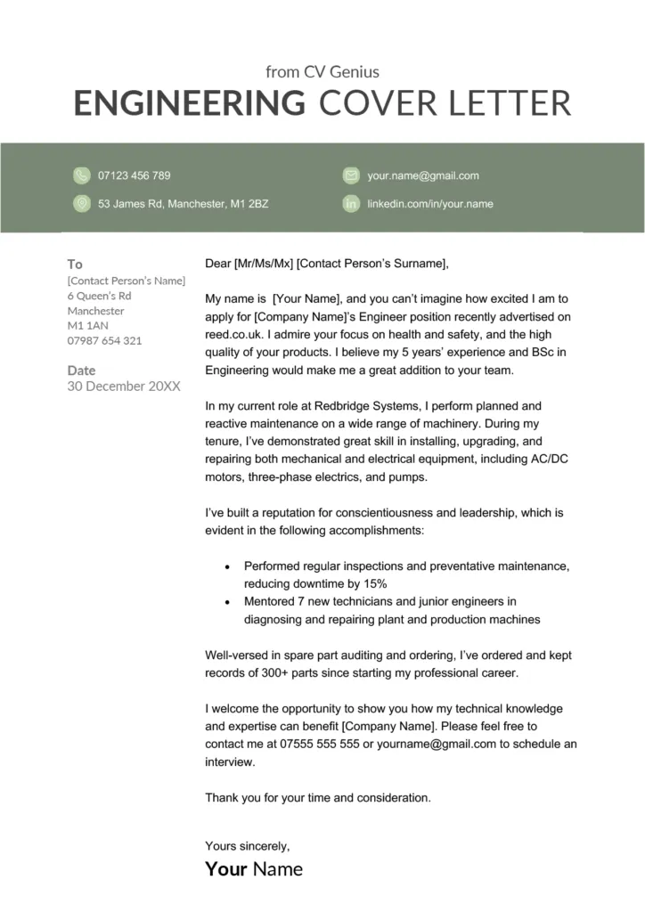 37813 engineer cover letter formatting