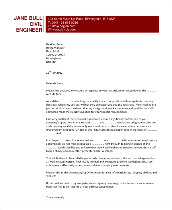 37813 engineer cover letter skills