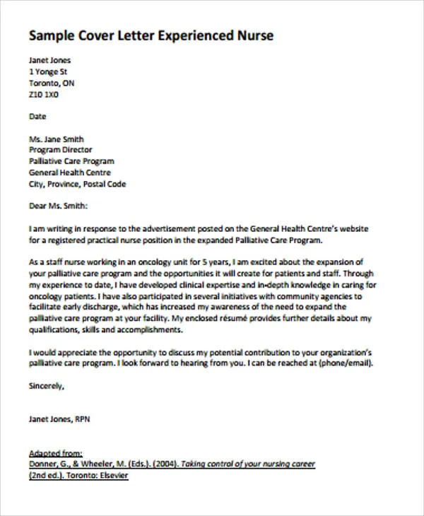 37829 nurse cover letter format