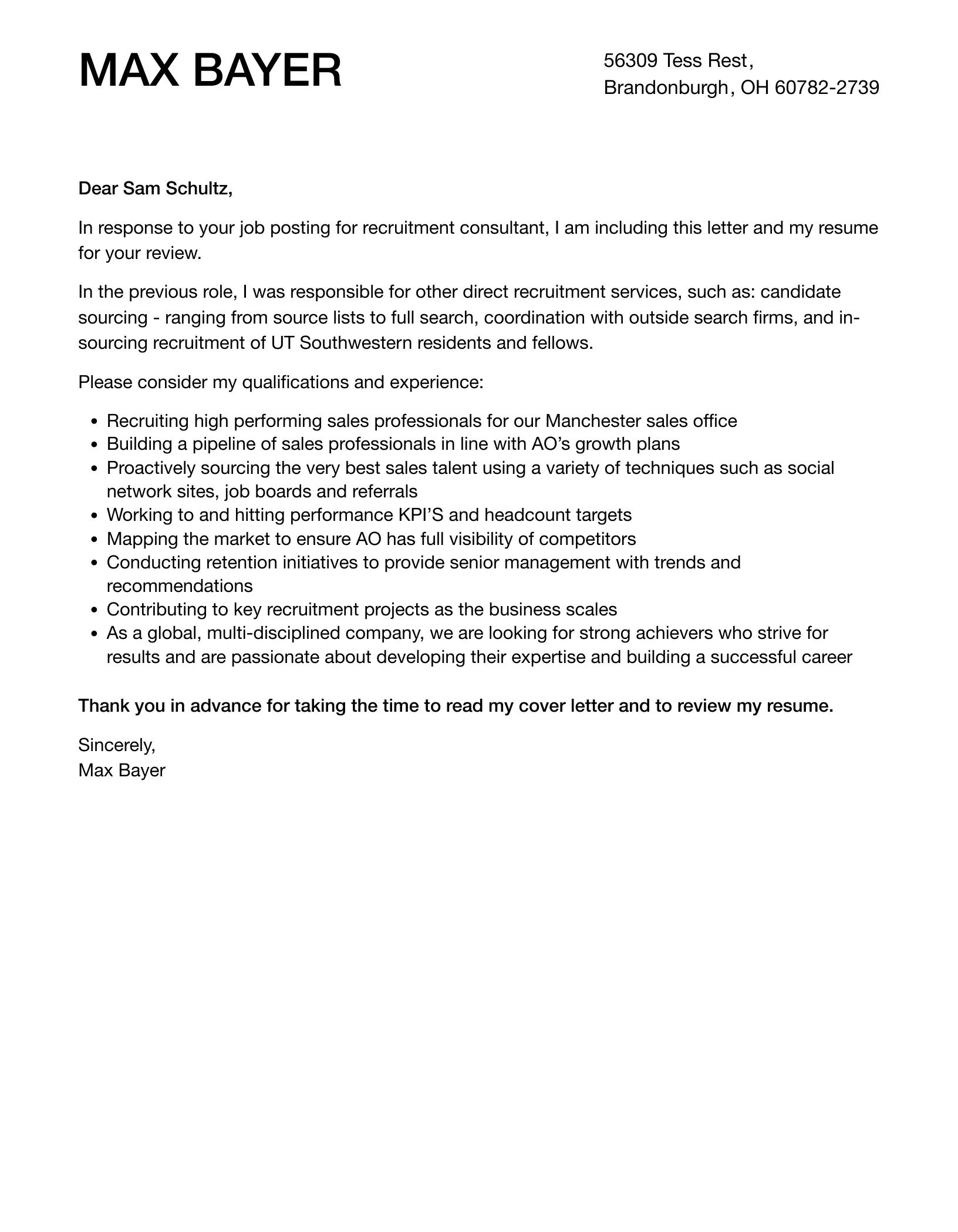 37841 consultant cover letter call to action