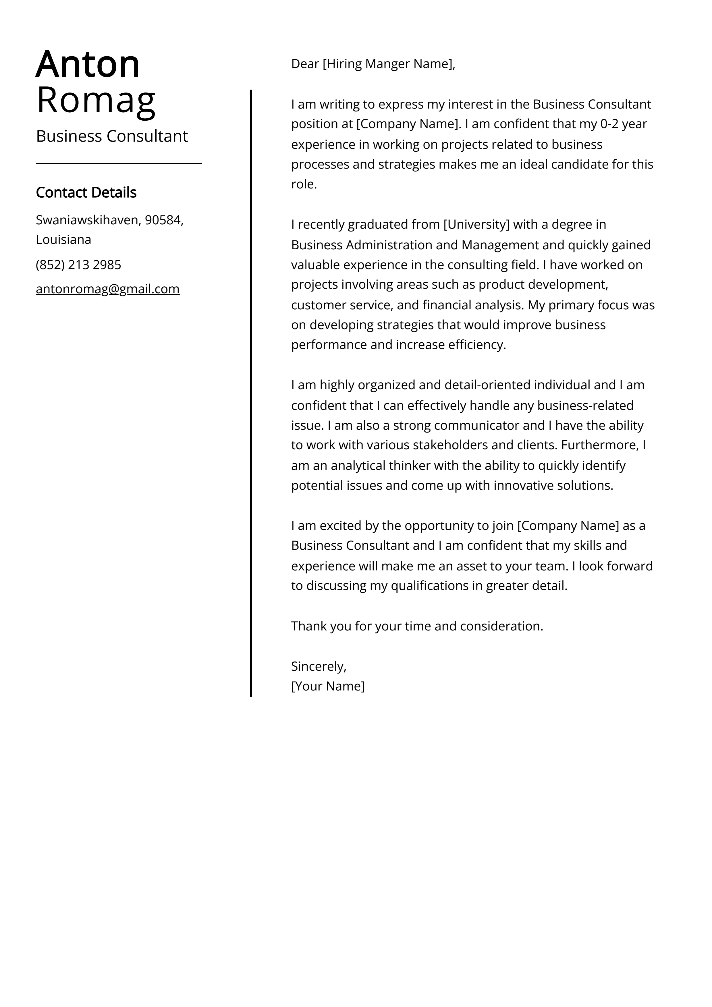 37841 consultant cover letter company research