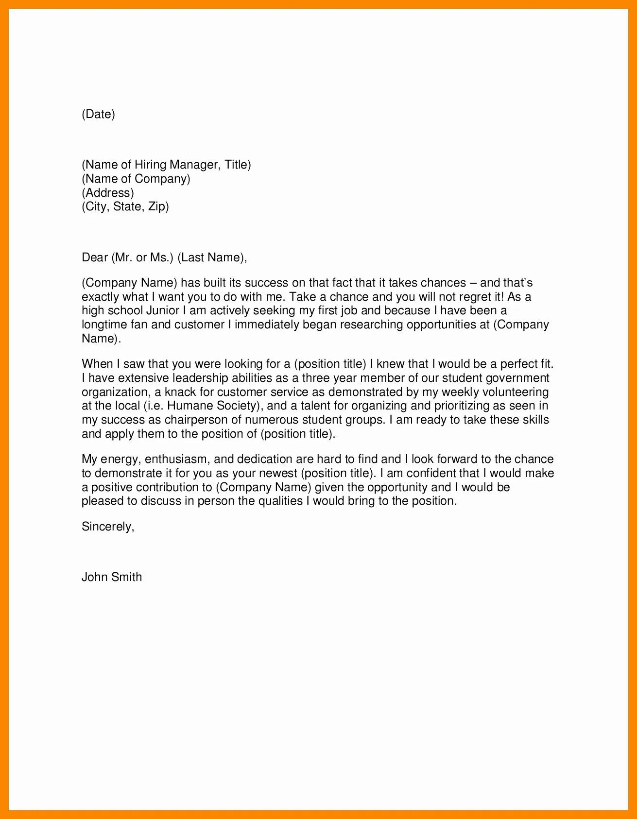 37842 cover letter example part time job