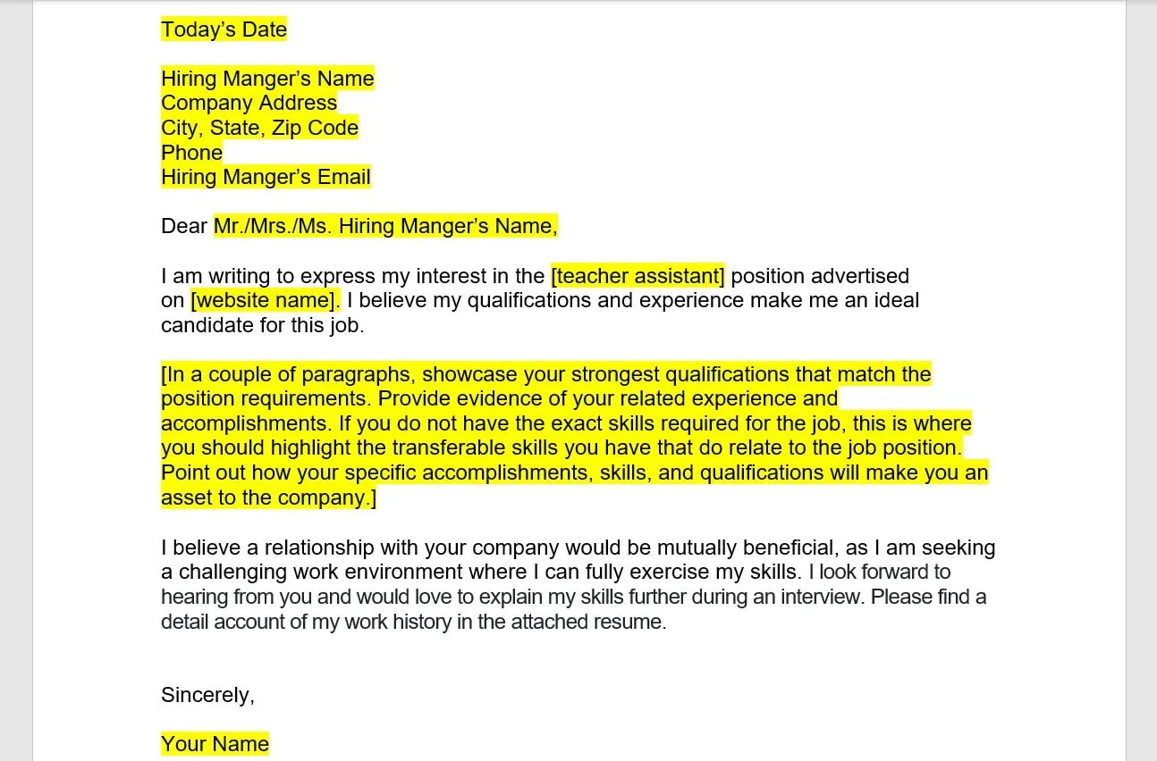 37844 tailoring cover letter