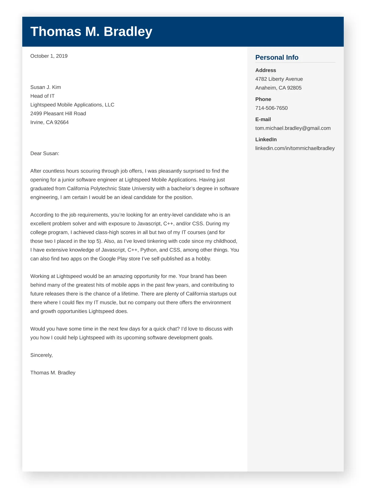 37850 experience cover letter