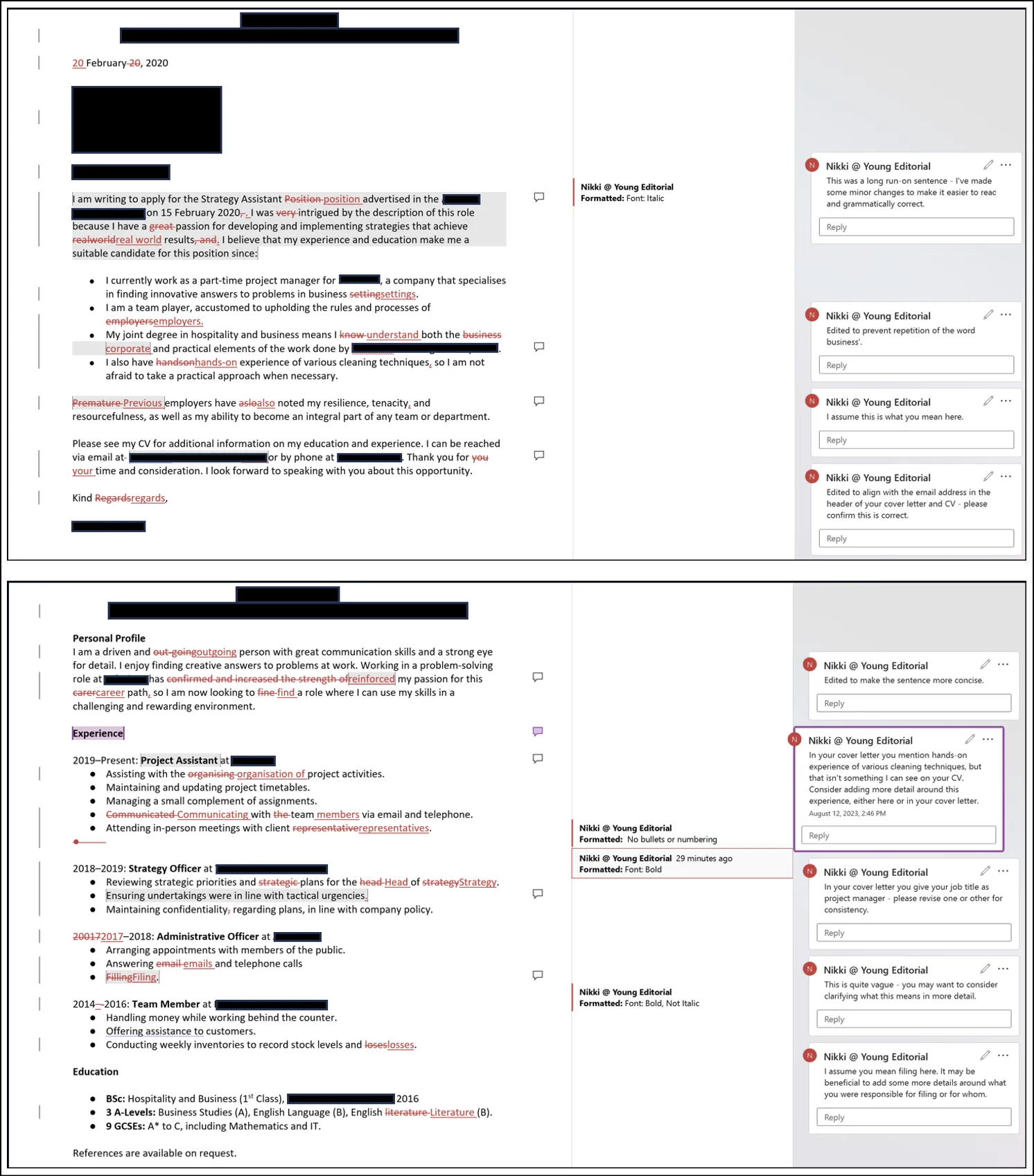 37855 cv formatting