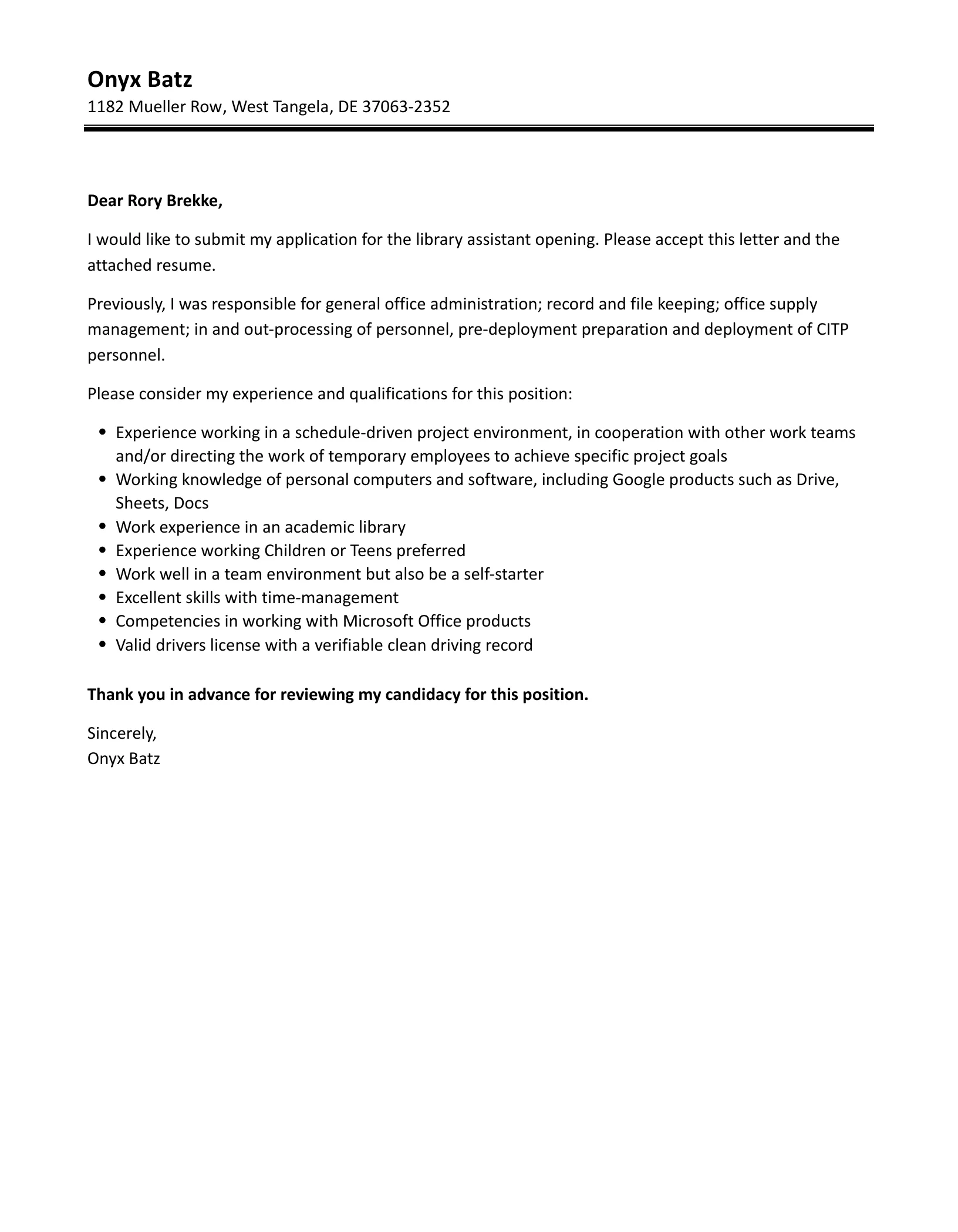 37856 library assistant cover letter example