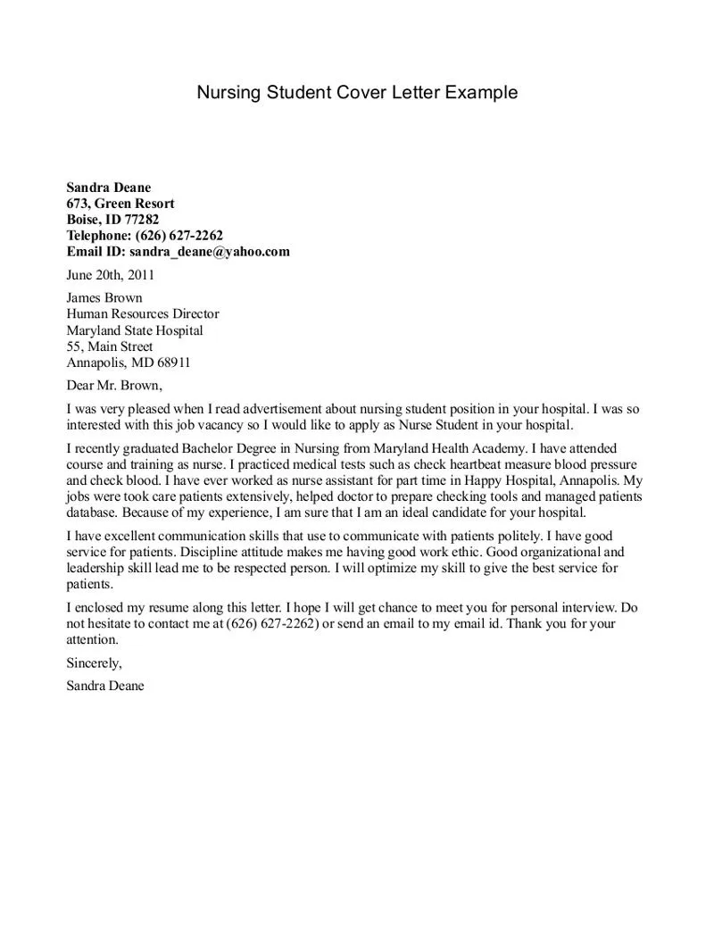 37867 nurse cover letter templates