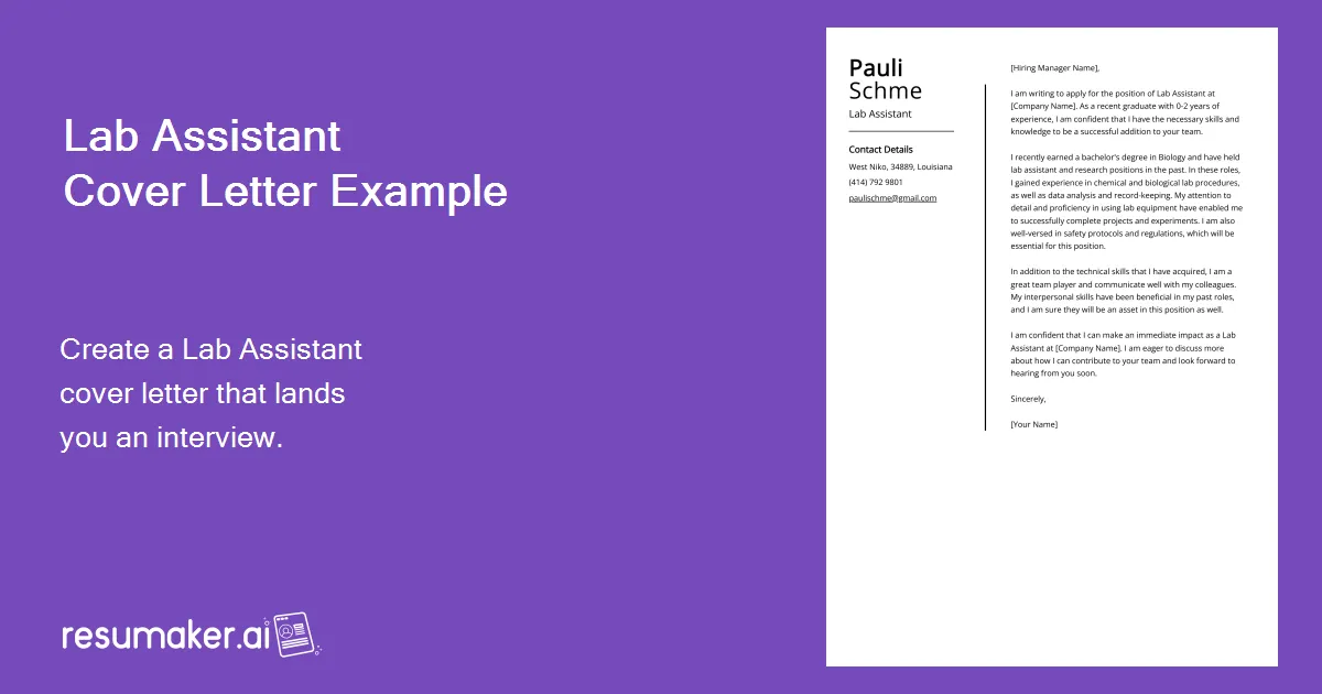 37888 lab assistant experience