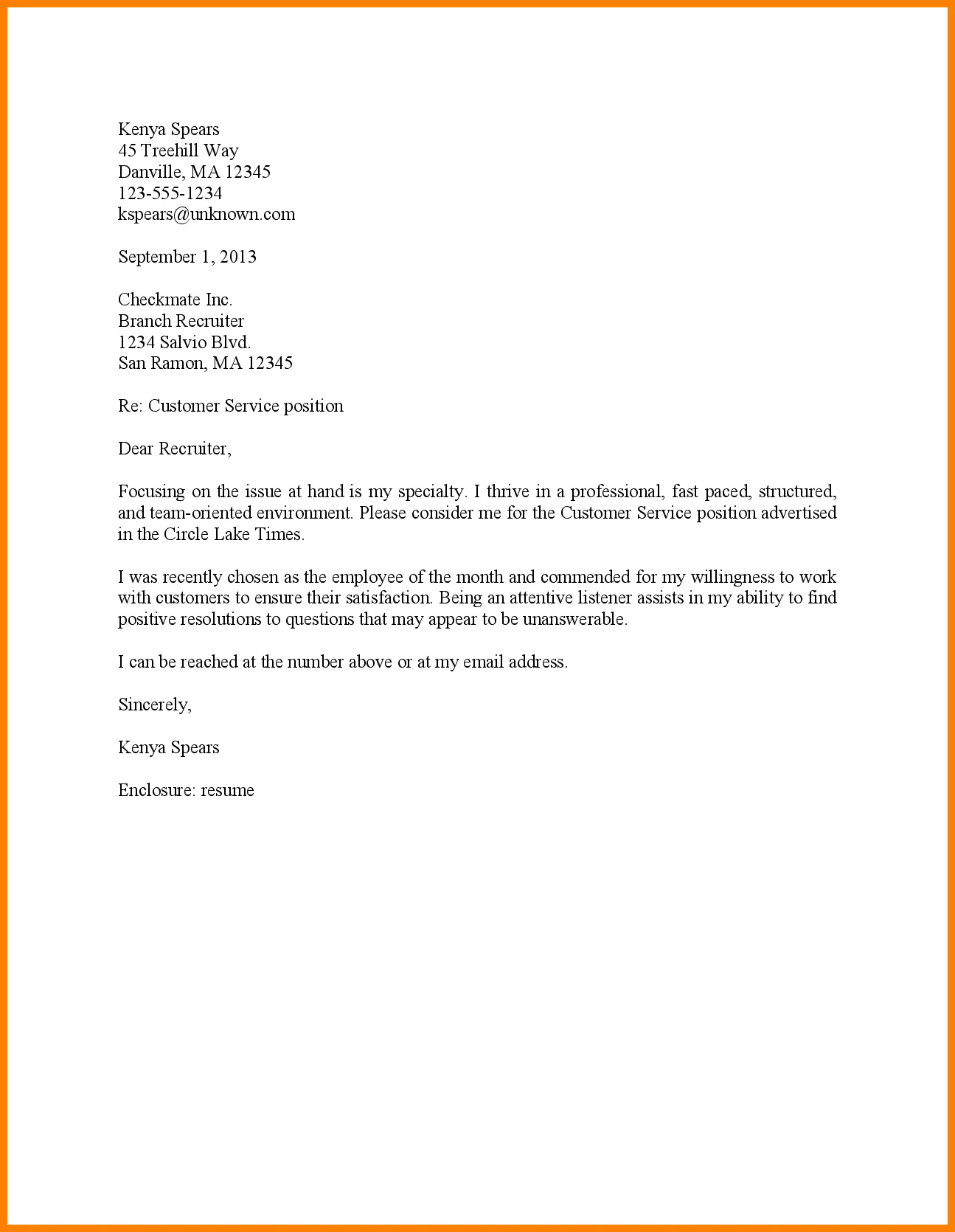 37889 customer care cover letter writing