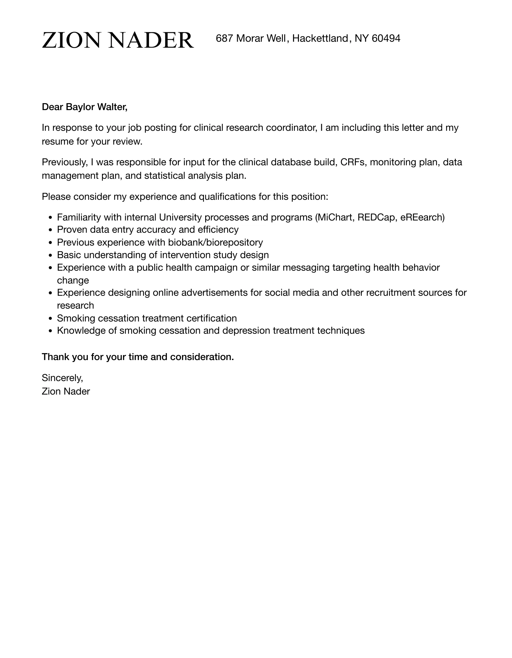 37892 highlighting experience cover letter