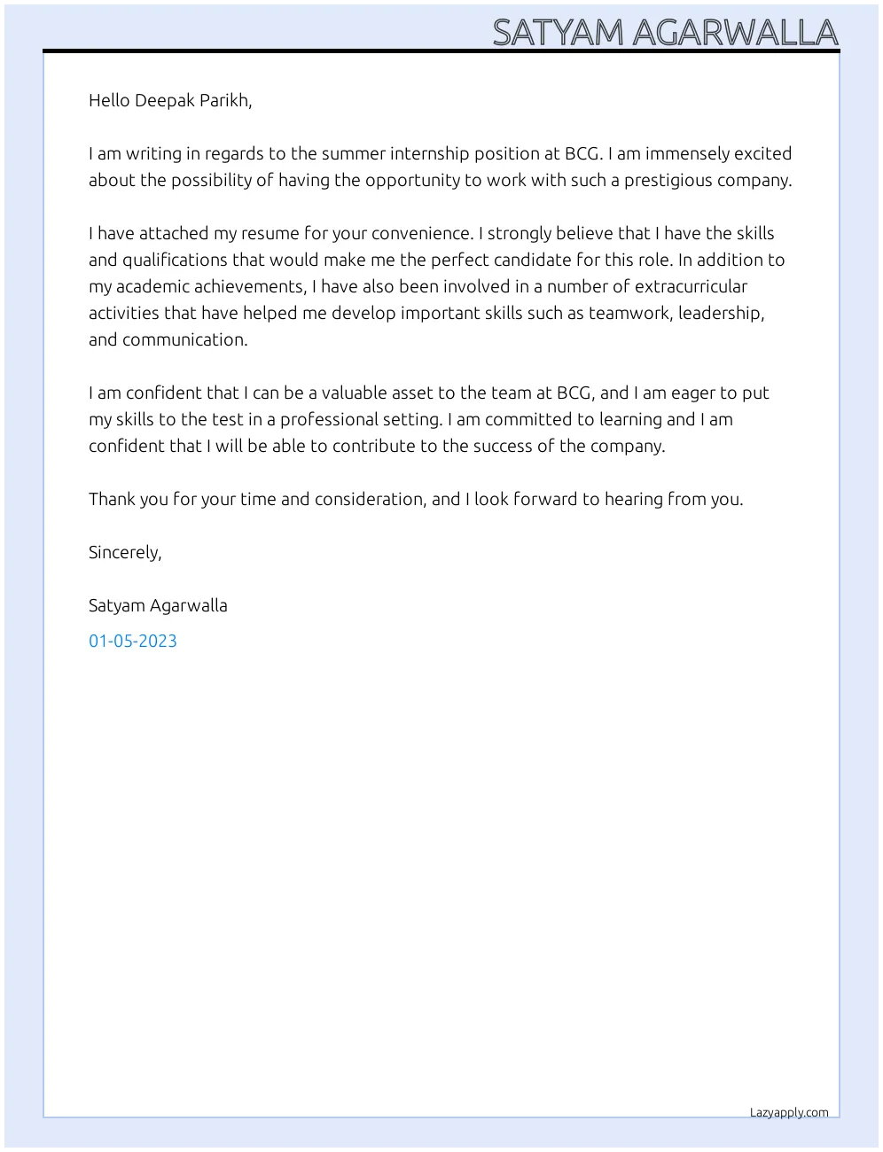 37895 finance internship cover letter