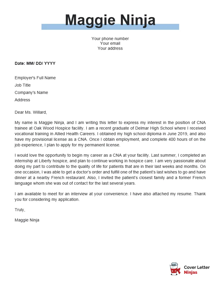 37907 cna cover letter tips