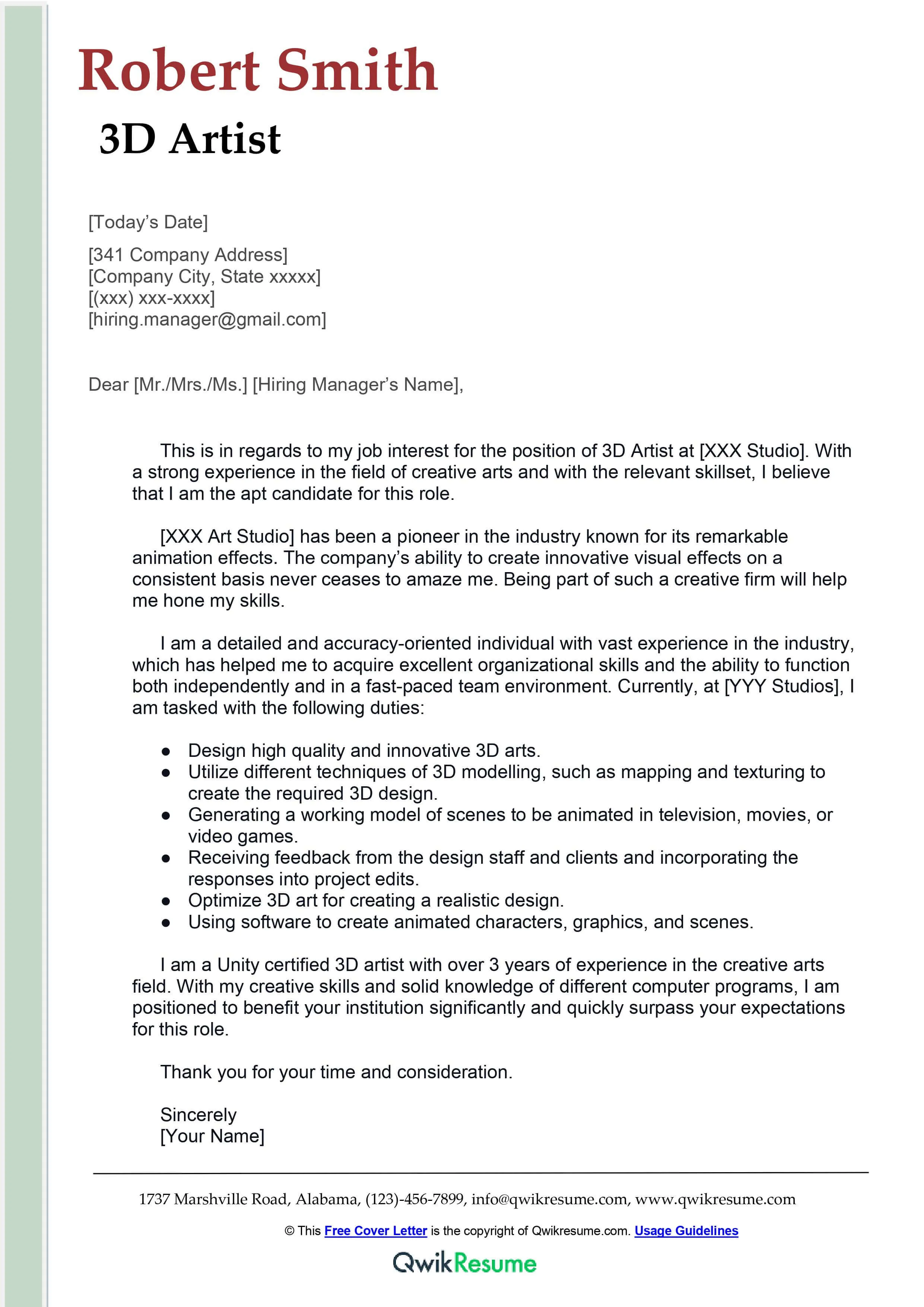37936 game artist cover letter structure