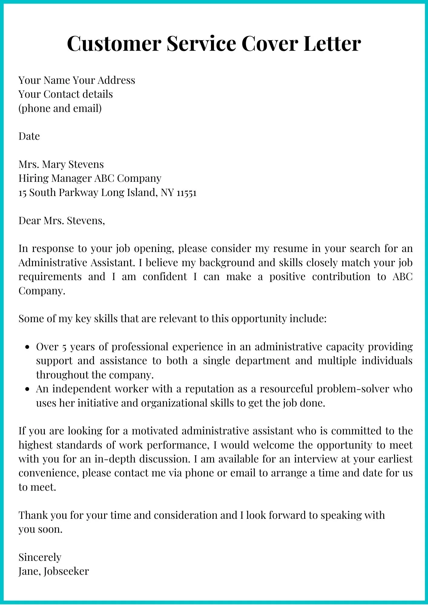 37959 communication skills cover letter