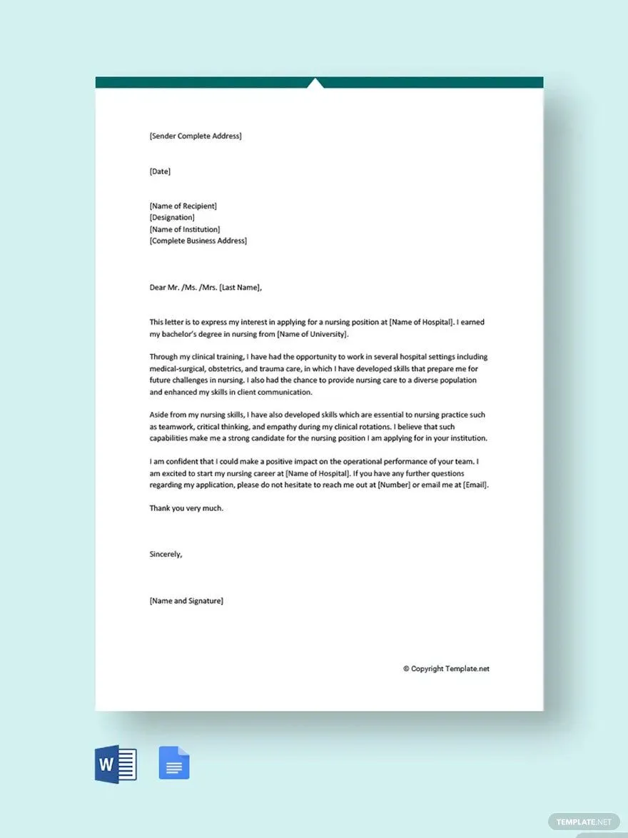 37978 registered nurse cover letter template
