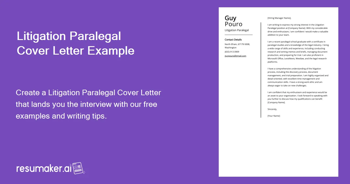 37986 litigation paralegal cover letter 1