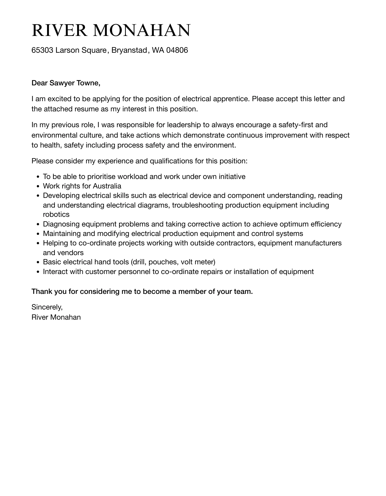 37987 apprentice electrician