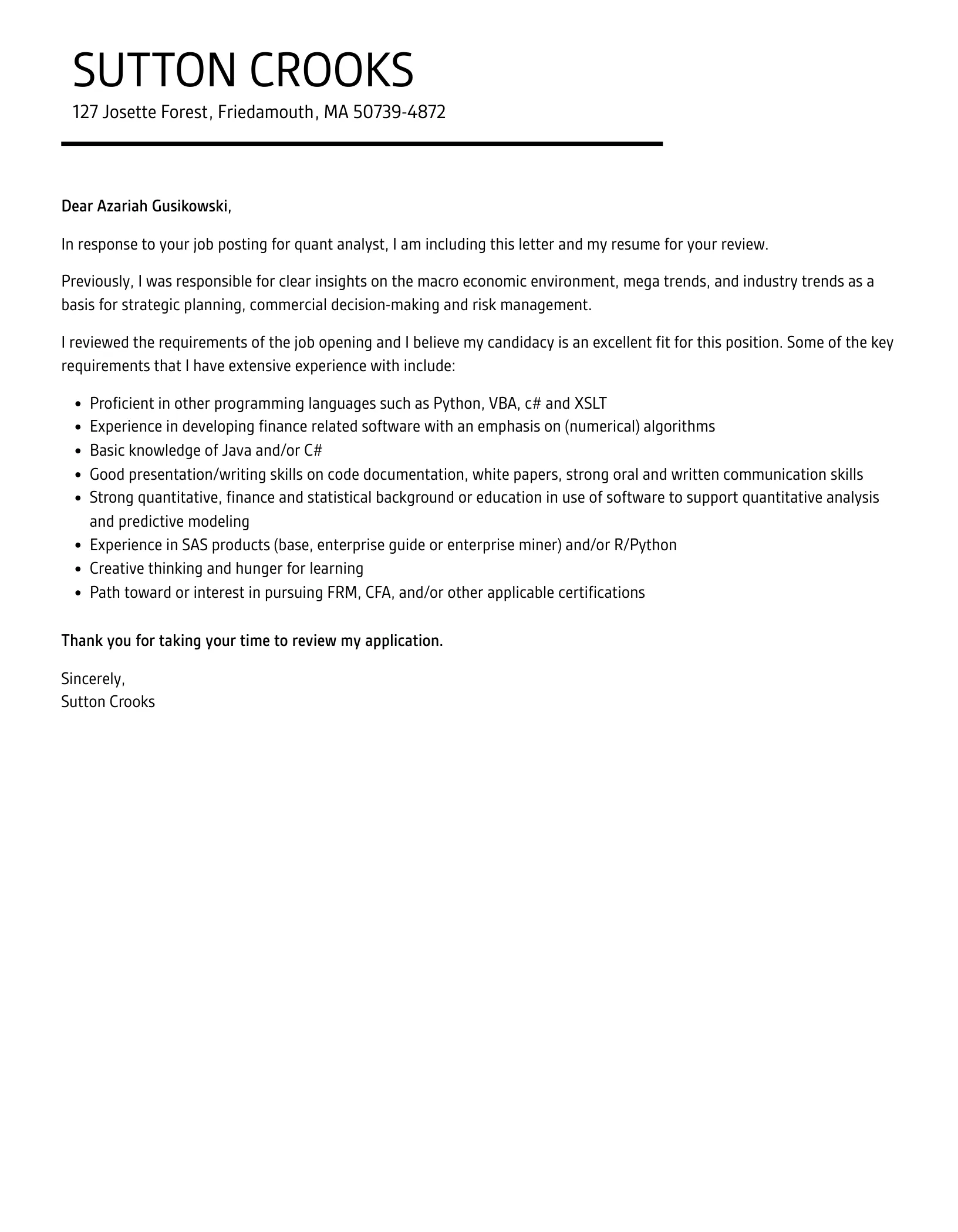 37996 quant cover letter formatting