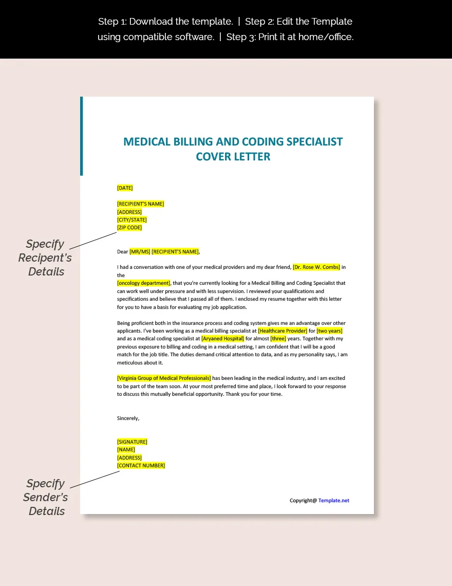 38007 medical billing cover letter example