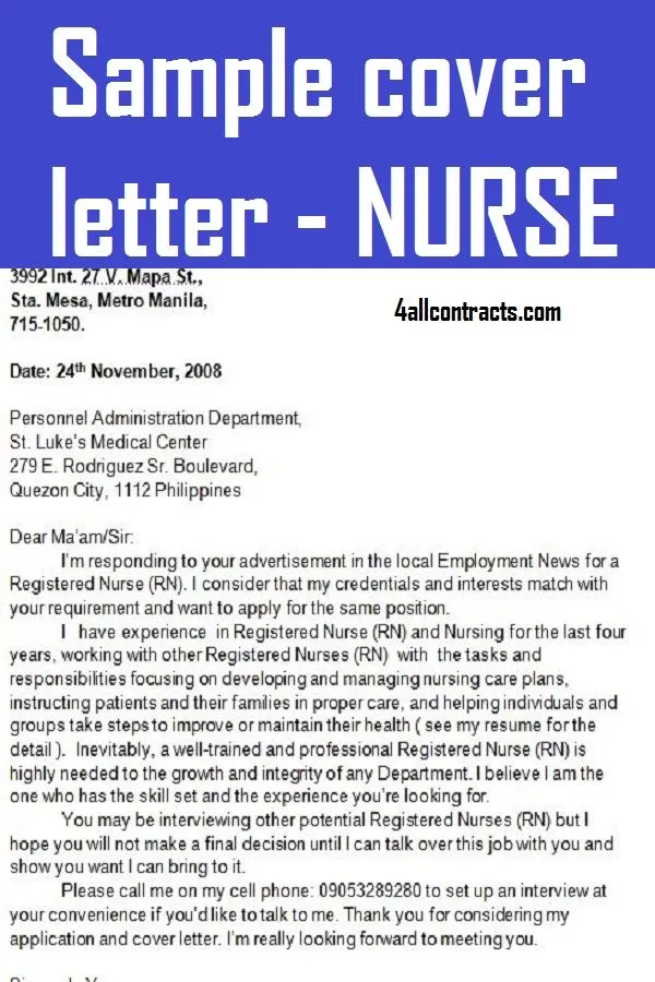 38018 nurse cover letter example