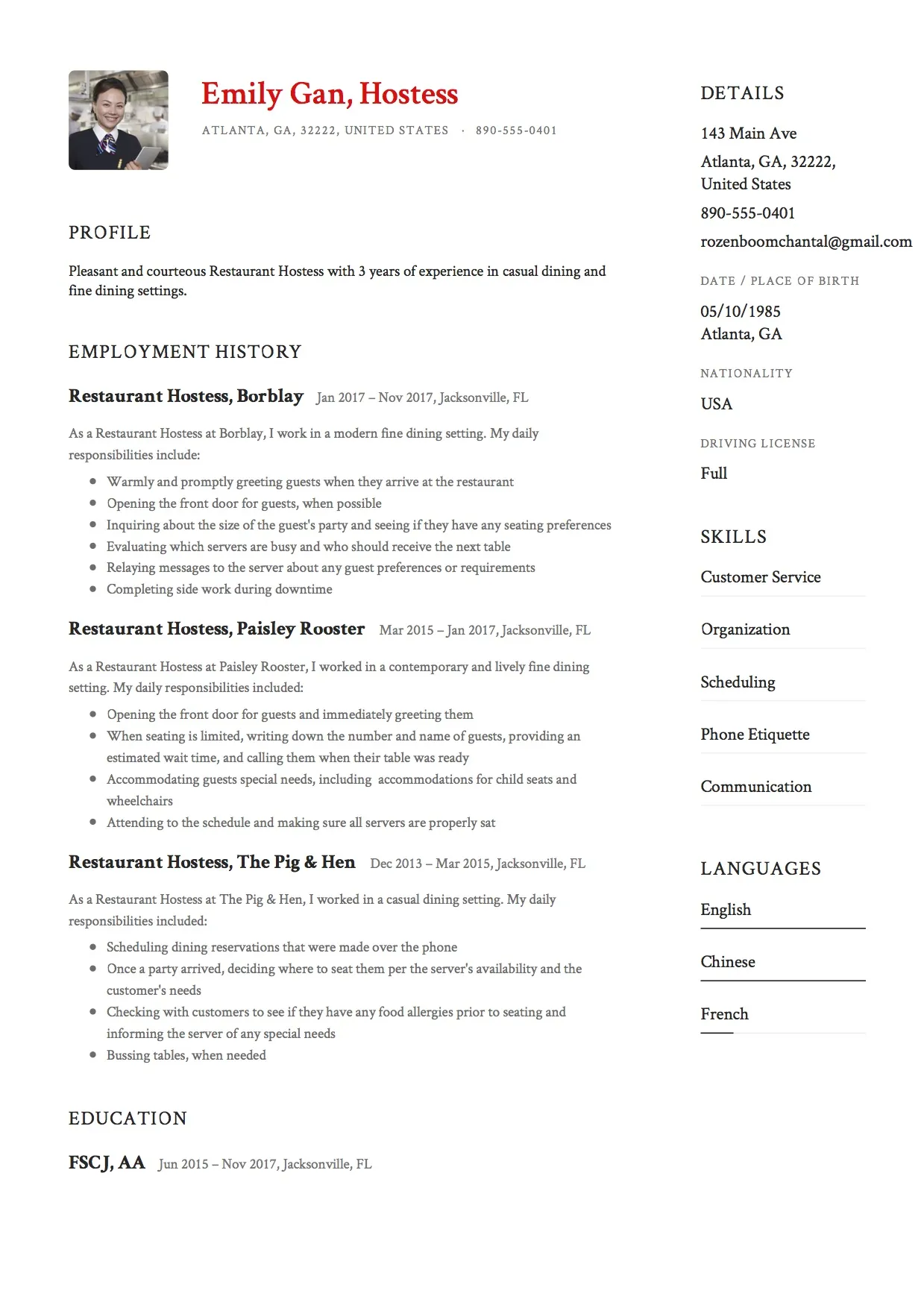 38019 hostess cover letter format