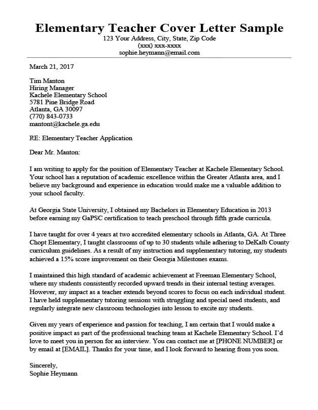 38023 teacher cover letter closing