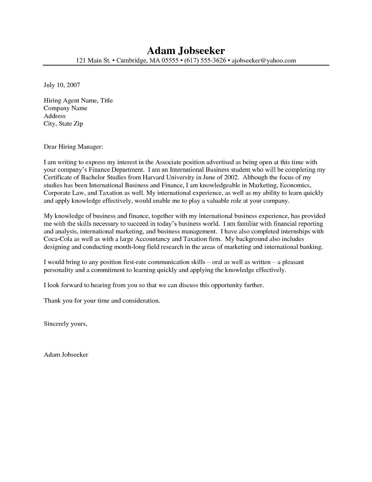 38024 city job cover letter header