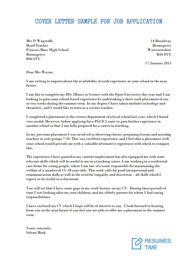 38033 cover letter example experienced