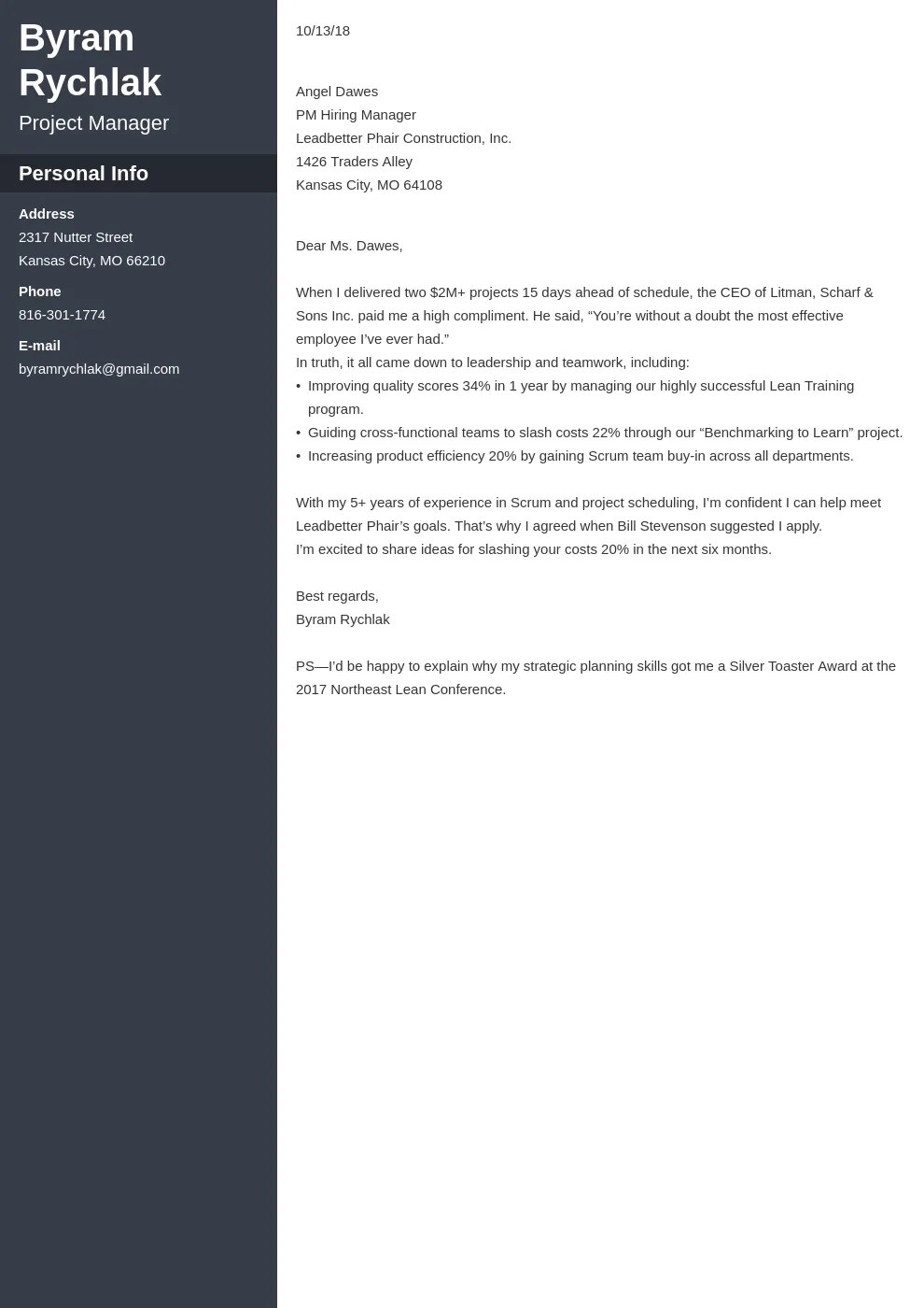 38047 cover letter qualifications