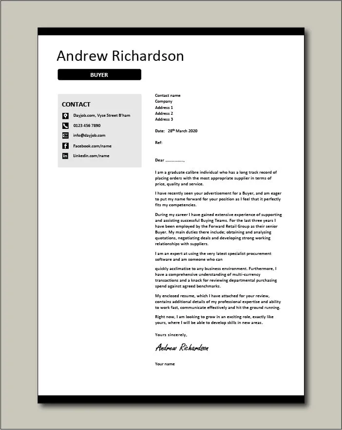38058 cover letter buyer achievements