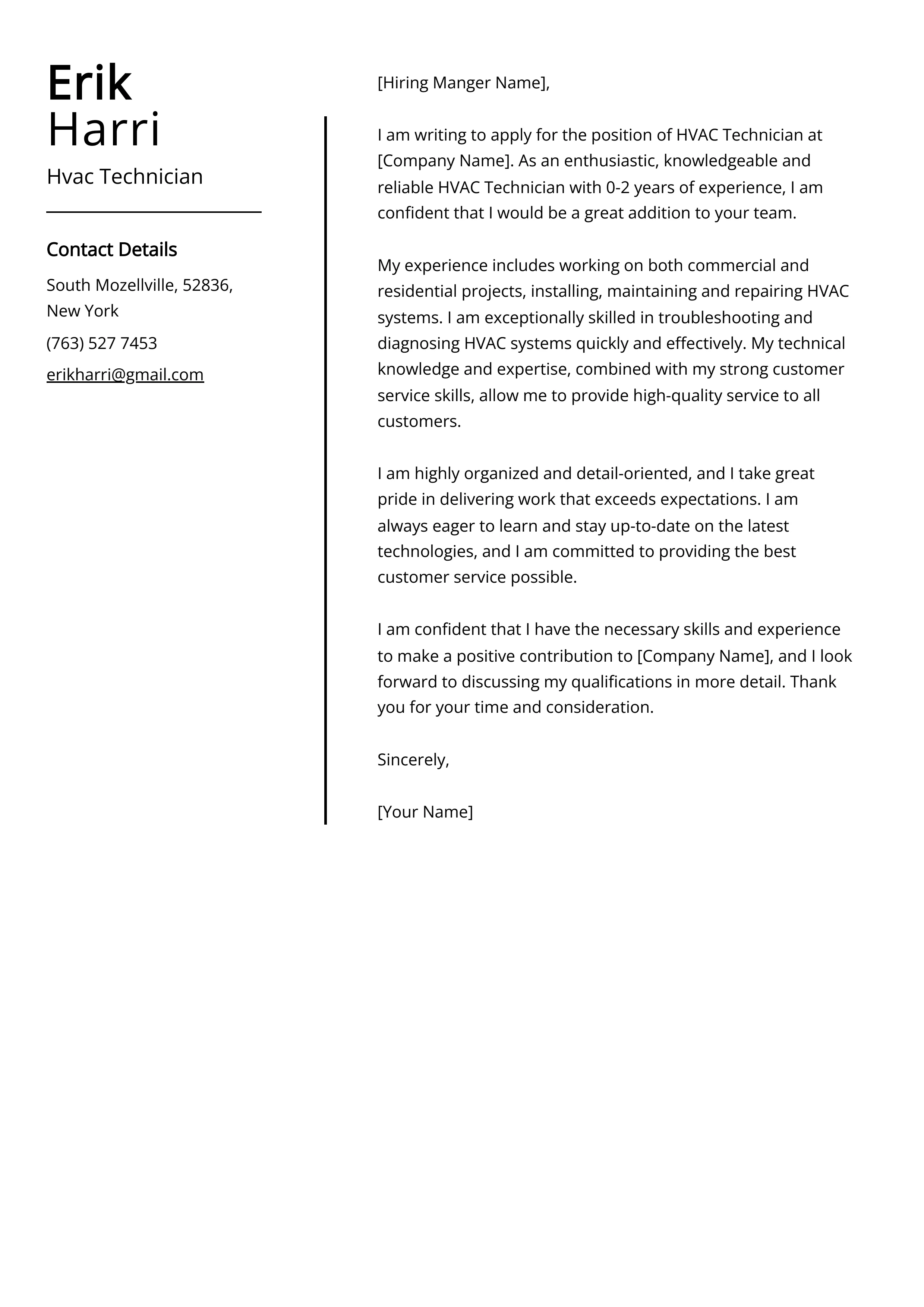 38067 hvac cover letter header
