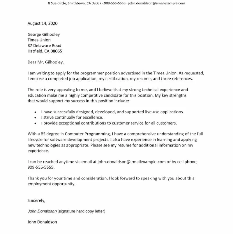 38074 application letter elements